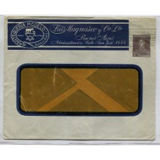 ARGENTINA ENTERO POSTAL SOB-83F SOBRE CON PUBLICIDAD IMPRESOS EN CASA DE MONEDA CIRCULADO, LUIS MAGNASCO CON LOGOTIPO DE LA EMPRESA MUY RARO SUBVALUADO EN CATALOGO